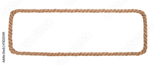 Rope border isolated on white background Poster Mural XXL