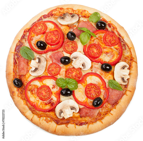 Plakat na zamówienie Tasty, flavorful pizza isolated on white background