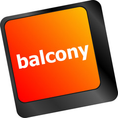 Poster - balcony computer keyboard key button, business concept