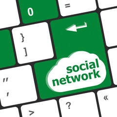 Poster - Social network keyboard key button