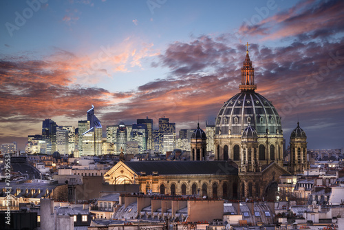 Naklejka na szybę Panorama sur les toits de Paris