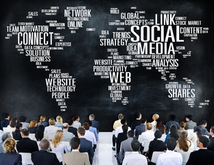Wall Mural - Social Media Internet Connection Global Communications