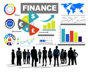 Canvas Print - Finance Bar Graph Chart Investment Money Business Concept