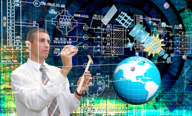 Wall Mural - Creation  industrial engineering computer connection technology