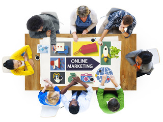 Sticker - Online Marketing Branding Global Communication Analysing Concept