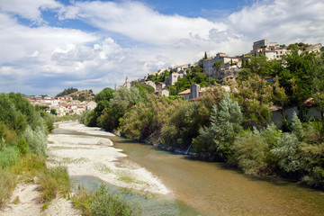 The river Ouveze at Vaison-la-Romaine in Provence