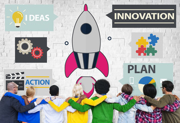 Sticker - New Business Innovation Strategy Technology Ideas Concept