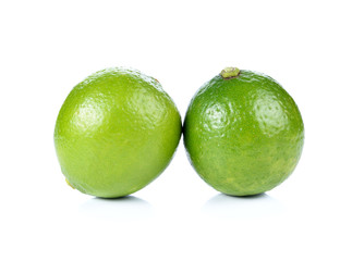 Wall Mural - Citrus lime fruit on white background