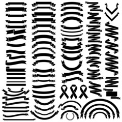Wall Mural - mega collection of retro ribbons and labels