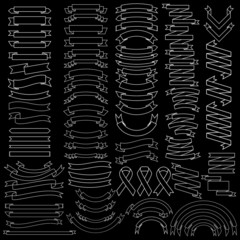 Wall Mural - mega collection of retro ribbons and labels