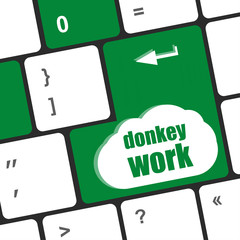 Poster - donkey work button on computer keyboard key