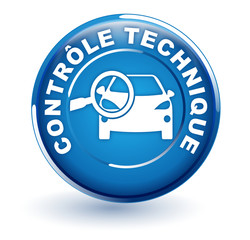 Aufkleber - contrôle technique sur bouton bleu
