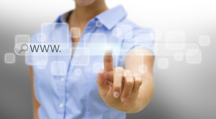 Wall Mural - businesswoman internet concept