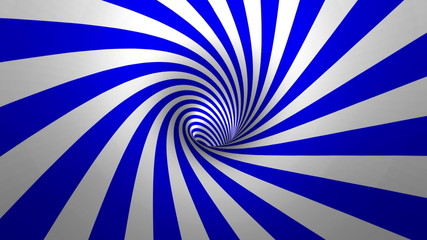 Poster - Hypnotic spiral – swirl, blue and white background in 3D