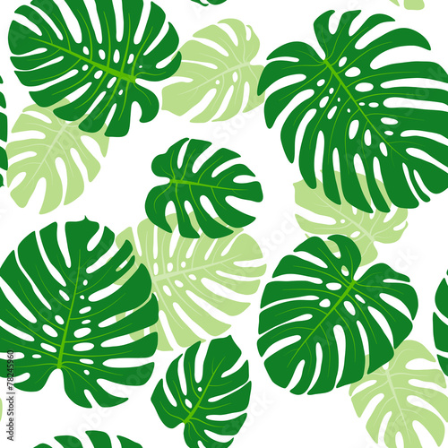 Stoffe zum Nähen Nahtlose Muster mit tropischen Blätter der monstera
