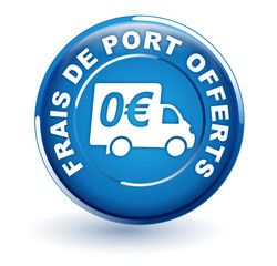 Sticker - frais de port offerts sur bouton bleu