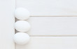 Eggs on white boards