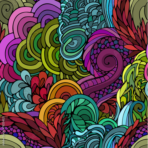 Fotografie, Tablou Seamless floral vector background