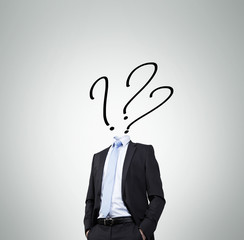 Canvas Print - businessman with a question mark