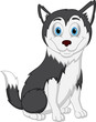 Husky dog cartoon