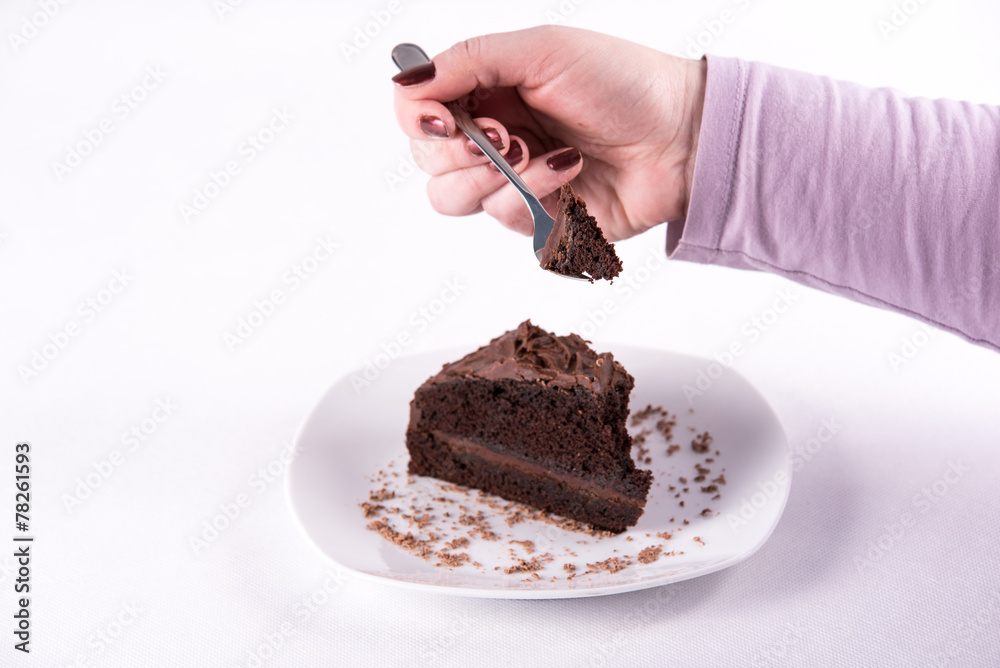 Obraz na płótnie torcik czekoladowy w salonie