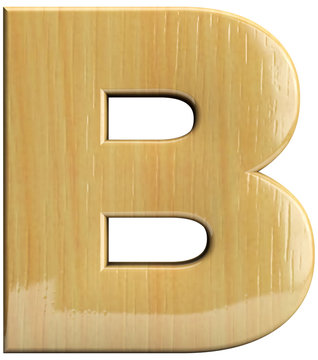 Wooden letter B
