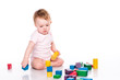 © len44ik - Beautiful baby building with cubes