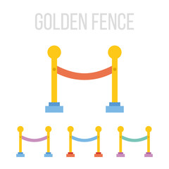 Poster - Vector golden fence icons