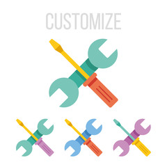 Poster - Vector wrench and screwdriver icons
