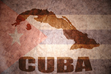 Vintage Cuba Map