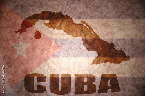 Obraz w ramie Vintage cuba map