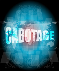 Poster - cabotage word on digital touch screen with world map
