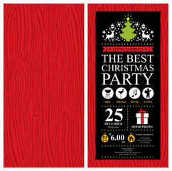 Canvas Print - Christmas Party Invitation Card