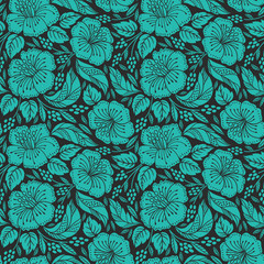 Aufkleber - Seamless floral pattern