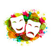 © -=MadDog=- - Comedy and tragedy simple masks for Carnival on colorful grunge