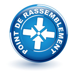 Sticker - point  de rassemblement sur bouton bleu