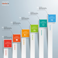 Wall Mural - rectangles chart growth bars