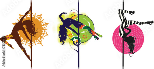 Naklejka na szybę Pole dance logos