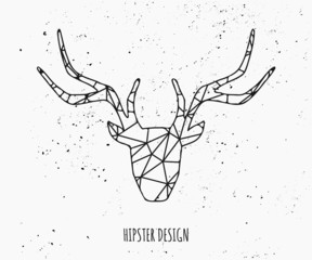 Poster - stylized deer head silhouette design