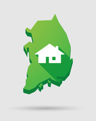 Poster - South Korea map icon with a house