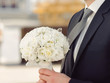 Groom with White Bouquet