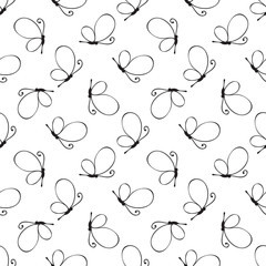 Wall Mural - Seamless butterfly pattern