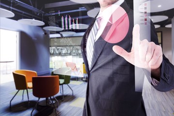 Aufkleber - Composite image of businessman pointing with his finger