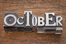 October Month In Metal Type