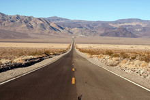 Long Desert Two Lane Highway Death Valley California