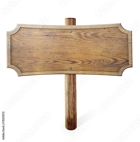 old wood road sign isolated...