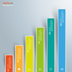 Wall Mural - chart growth colored bars