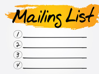 Poster - Blank Mailing List, vector concept background