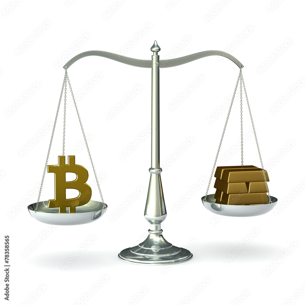 Classic scales of justice with bitcoin symbol and gold bars 스톡 일러스트레이션 |  Adobe Stock