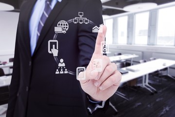 Aufkleber - Businessman pointing something